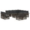 vidaXL Ensemble de canap&eacute; de jardin 12 pc Gris polyrotin