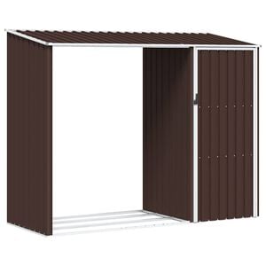 vidaXL Abri &agrave; bois de jardin Marron 245x98x159 cm Acier galvanis&eacute;