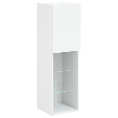 vidaXL Meubles TV avec lumières LED 2 pcs blanc 30,5x30x102 cm