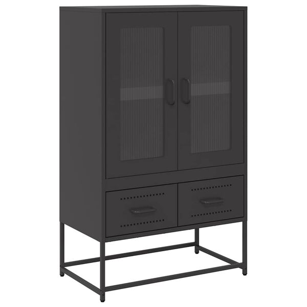 vidaXL Buffet haut noir 68x39x111,5 cm acier