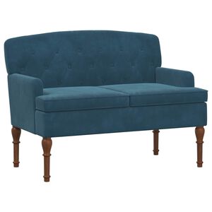 vidaXL Canap&eacute; love seat avec capitonnage en boutons Bleu Velours