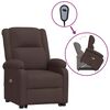 vidaXL Fauteuil de massage Marron fonc&eacute; Tissu