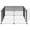 vidaXL Cage animaux de compagnie à 20 panneaux et porte Noir 35x35 cm