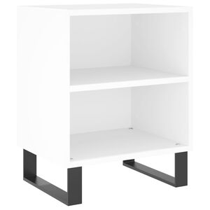 vidaXL Table de chevet blanc 40x30x50 cm bois d&rsquo;ing&eacute;nierie