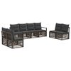 vidaXL Ensemble de canap&eacute; de jardin 8 pcs Gris polyrotin