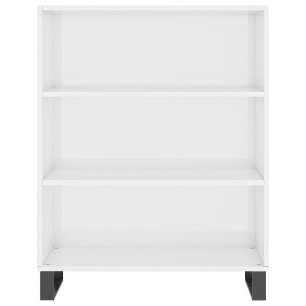vidaXL Armoire &agrave; &eacute;tag&egrave;res blanc brillant 69,5x32,5x90 cm