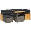 vidaXL Salon de jardin avec coussins 7 pcs gris r&eacute;sine tress&eacute;e