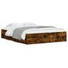 vidaXL Cadre de lit avec tiroirs sans matelas ch&ecirc;ne fum&eacute; 140x190 cm