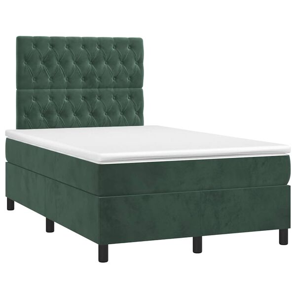 vidaXL Sommier &agrave; lattes de lit avec matelas vert fonc&eacute; 120x190 cm