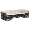 vidaXL Ensemble de canap&eacute; de jardin 7 pc 7-Nombre de places Noir