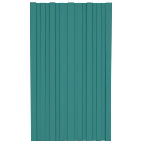 vidaXL Panneaux de toiture 36 pcs Acier galvanis&eacute; Vert 80x45 cm