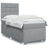 vidaXL Sommier &agrave; lattes de lit avec matelas Gris clair 100x200cm Tissu