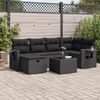 vidaXL Salon de jardin 6 pcs avec coussins noir r&eacute;sine tress&eacute;e