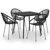 vidaXL Ensemble &agrave; manger d'ext&eacute;rieur 5 pcs Rotin PVC Noir