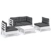 vidaXL Salon de jardin 5 pcs avec coussins bois de pin massif