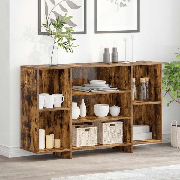 vidaXL Buffet chêne fumé 120x30x75 cm bois d'ingénierie