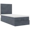 vidaXL Cadre de lit ottoman avec matelas gris fonc&eacute; 80x200 cm velours