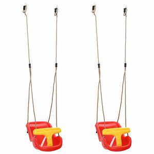 vidaXL Balan&ccedil;oire b&eacute;b&eacute; 2 pi&egrave;ces Rouge 36 x 43 x 42 cm Plastique