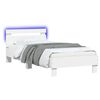 vidaXL Cadre de lit avec bandes LED Blanc Bois d'ing&eacute;nierie
