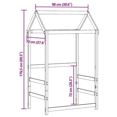 vidaXL Toit de lit pour enfants 98x70x176,5 cm bois de pin massif