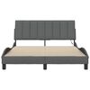 vidaXL Cadre de lit sans matelas Hanko gris fonc&eacute; 120x200 cm tissu