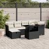vidaXL Salon de jardin 7 pcs avec coussins noir r&eacute;sine tress&eacute;e