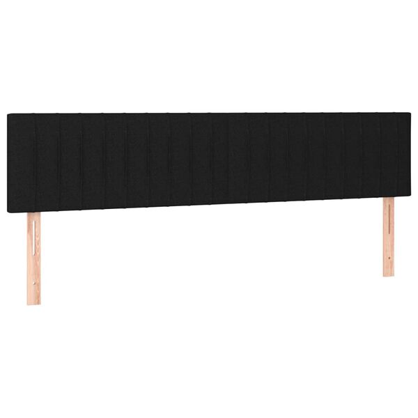 vidaXL T&ecirc;te de lit &agrave; LED Noir 160x5x78/88 cm Tissu