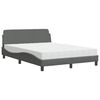 vidaXL Lit avec matelas Dover gris fonc&eacute; 140x200 cm tissu