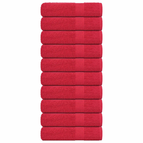vidaXL Essuie-mains FROGN 10 pcs rouge 50x100 cm 360 g/m&sup2;