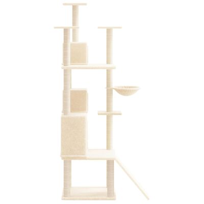 vidaXL Arbre à chat avec griffoirs en sisal Crème 175 cm