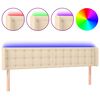 vidaXL T&ecirc;te de lit &agrave; LED Cr&egrave;me 203x16x78/88 cm Tissu