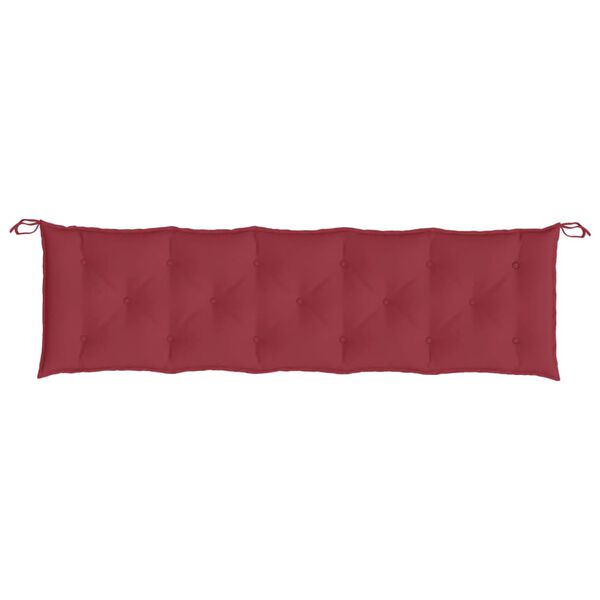 vidaXL Coussin de banc de jardin rouge bordeaux 180x50x7 cm