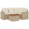 vidaXL Salon de jardin avec coussins 5 pcs beige résine tressée
