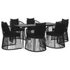 vidaXL Ensemble à manger de jardin et coussins 7 pcs Noir Rotin PVC