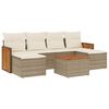 vidaXL Salon de jardin avec coussins 7 pcs beige r&eacute;sine tress&eacute;e