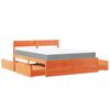 vidaXL Lit avec tiroirs/matelas cire marron 160x200 cm bois massif pin
