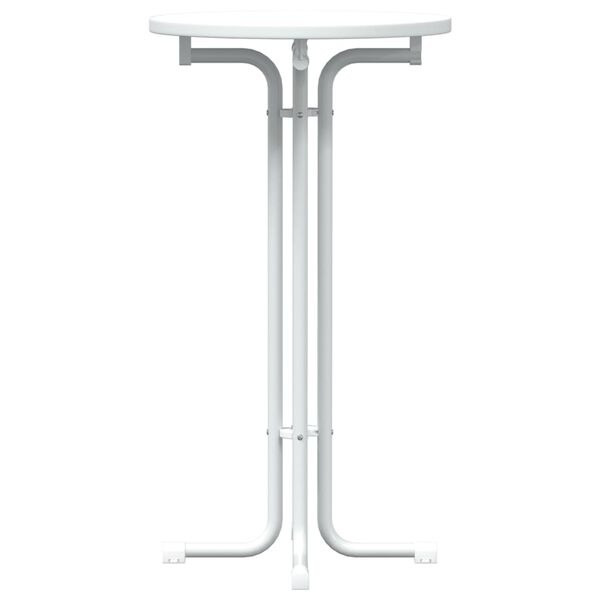 vidaXL Table de bar blanc &Oslash;60x110 cm bois d'ing&eacute;nierie et acier