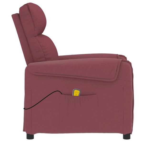 vidaXL Fauteuil de massage Rouge bordeaux Tissu
