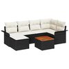 vidaXL Ensemble de canap&eacute; de jardin 7 pc Noir polyrotin