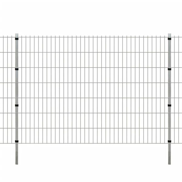 vidaXL Poteaux de cl&ocirc;ture 10 pcs argent&eacute; 200 cm acier galvanis&eacute;