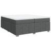 vidaXL Sommier &agrave; lattes de lit avec matelas Gris fonc&eacute; 200x200cm Tissu