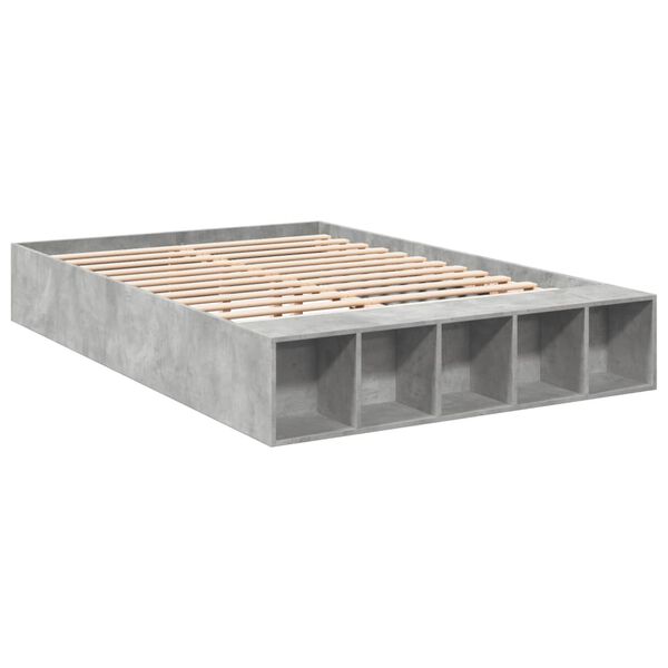 vidaXL Cadre de lit sans matelas gris b&eacute;ton 140x190 cm