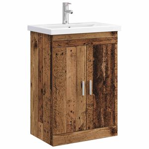 vidaXL Ensemble de mobilier de salle de bain Bois ancien