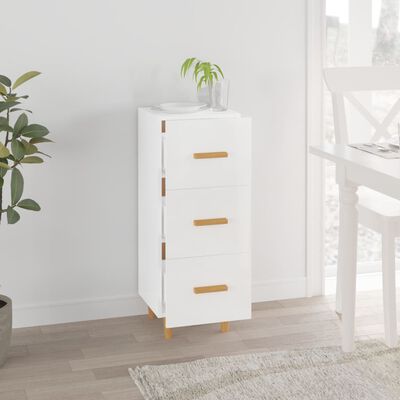 vidaXL Buffet Blanc brillant 34,5x34x90 cm Bois d'ingénierie