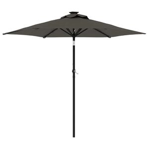 vidaXL Parasol de jardin LED et m&acirc;t en acier anthracite 225x225x212 cm
