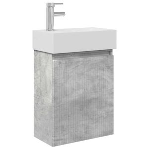 vidaXL Meuble de salle de bain avec robinet Gris b&eacute;ton