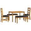 vidaXL Ensemble de salle &agrave; manger 5 pc Noir Bois de ch&ecirc;ne massif