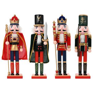 vidaXL Casse-Noisette de No&euml;l TURKU 4 pc Rouge et Noir 38 cm