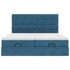 vidaXL Cadre de lit ottoman avec matelas bleu fonc&eacute; 200x200 cm velours