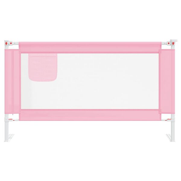 vidaXL Barri&egrave;re de s&eacute;curit&eacute; de lit d'enfant Rose 140x25 cm Tissu